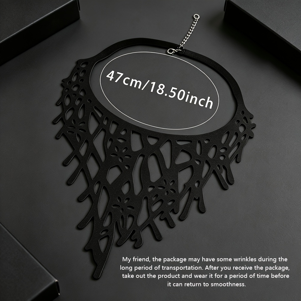 Women's Black Double-Layer Hollow Coral Vine Necklace, Avant-Garde